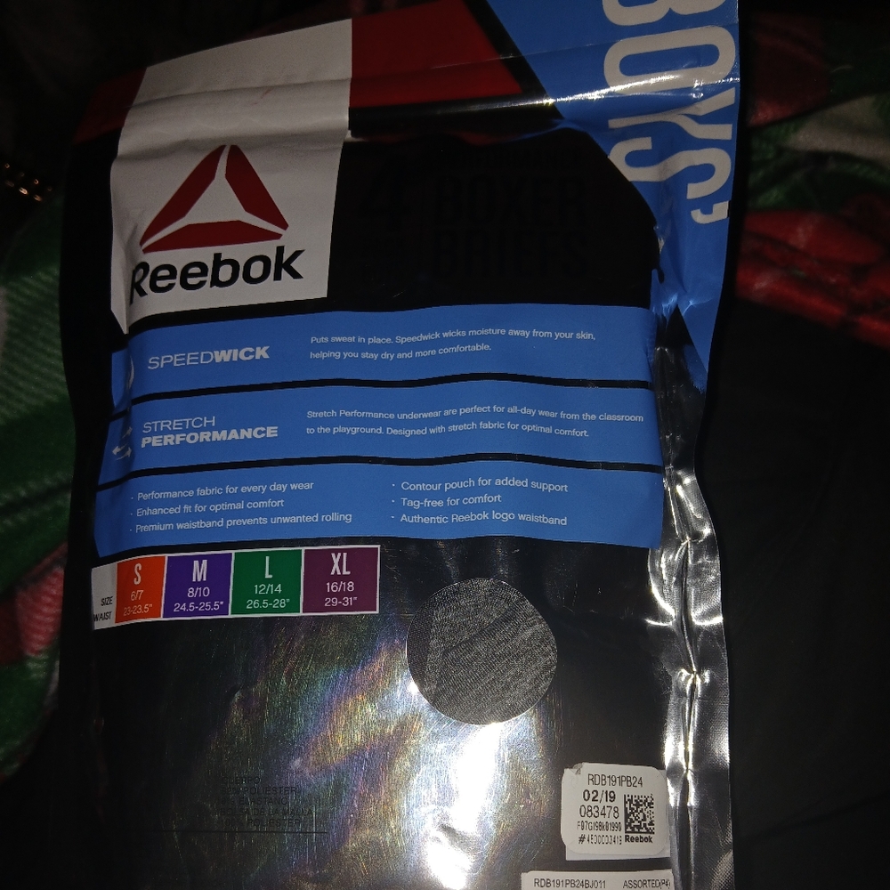 New Reebok Boys Size Large 4 Performance Boxer Briefs Pack - Picture 6 of 8